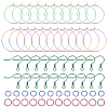 Unicraftale 40Pcs 2 Style Ion Plating(IP) Rainbow Color 304 Stainless Steel Hoop Earrings Findings STAS-UN0039-05-1