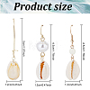 3 Pairs 3 Style Narural Shell Dangle Earrings EJEW-AN0001-70-2