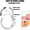 316L Surgical Stainless Steel & Round Synthetic Opal Hoop Nose Rings WG47E0A-07-3