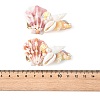 Natural Shell & Shell Pearl & PVC & Iron Alligator Hair Clips PHAR-TA000005-4