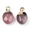 Natural Strawberry Quartz Charms X-G-N326-58F-3