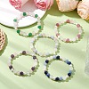 Natural Mixed Gemstone & Pearl Round Beaded Stretch Bracelets for Women BJEW-JB11041-2