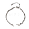 Adjustable Braided Brass Rope Chain Bracelet Making for DIY Connector Findings KK-CBA5ABD-01P-1
