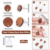 20 Pairs 2 Size Walnut Wood Flat Round Stud Earring FIND-SC0003-93-2