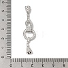 Rack Plating Brass Micro Pave Clear Cubic Zirconia Fold Over Clasps KK-A222-18P-3