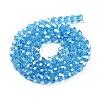 Electroplate Transparent Glass Beads Strands EGLA-A035-T6mm-A08-2