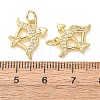 Brass Micro Pave Clear Cubic Zirconia Pendants CU-E003-14G-A-3