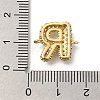 Brass Micro Pave Cubic Zirconia Letter Links KK-I717-04R-3