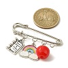 Apple Book Rainbow Alloy Enamel & Resin Pendant Brooches for Teacher's Day JEWB-TA00017-02-3