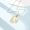 Halloween 304 Stainless Steel Hollow Tree Skull Pendant Cable Chain Necklaces for Men Women NJEW-K308-10G-1