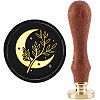 Brass Wax Seal Stamp with Handle AJEW-WH0184-0980-1