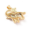 Rack Plating Brass Micro Pave Cubic Zirconia Pendants ZIRC-C035-16G-2