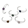 Non-Tarnish 304 Stainless Steel & Natural Gemstone Cuff Bracelets for Women BJEW-JB14123-01-2