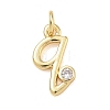 Brass Micro Pave Clear Cubic Zirconia Charms KK-D289-66G-Q-1