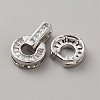 Brass Pave Clear Cubic Zirconia Fold Over Clasps KK-WH0079-35P-2
