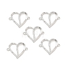 Brass Micro Pave Clear Cubic Zirconia Connector Charms KK-E068-VB048-3