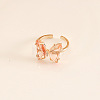 Butterfly Brass Glass Cuff Rings WGB6B8C-06-1