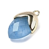 Natural Dyed Jade Imitation Aquamarine Pendants G-U019-03A-10-2