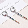Brass Pave Cubic Zirconia Hoop Dangle Earrings KK-CBAD9DF-02P-B-1