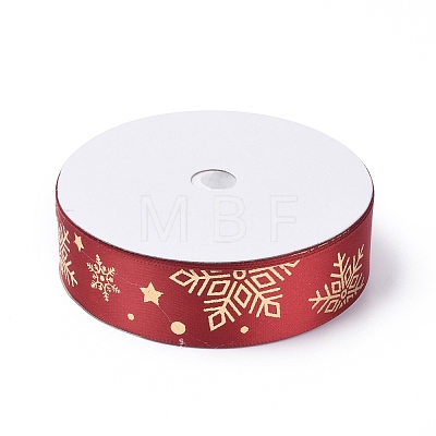 20 Yards Christmas Printed Polyester Satin Ribbon SRIB-P021-A02-1