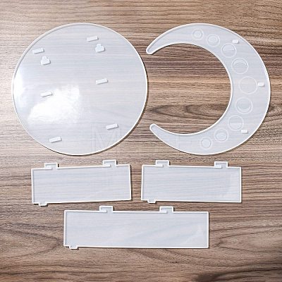 Moon Shape Floating Shelf DIY Silicone Molds Kit DIY-G093-02B-1