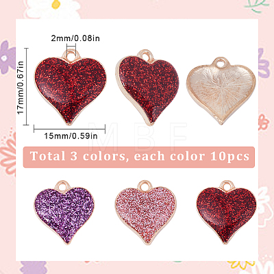 30Pcs 3 Colors Alloy Enamel Pendants FIND-SC0005-92-1