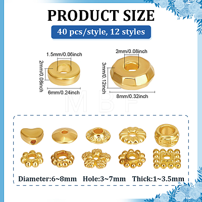 480Pcs 12 Styles Alloy Beads FIND-PH0028-82B-1