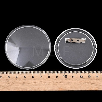 Blank Flat Round Acrylic Button Pin Badge with Iron Pins FIND-L029-01P-02-1