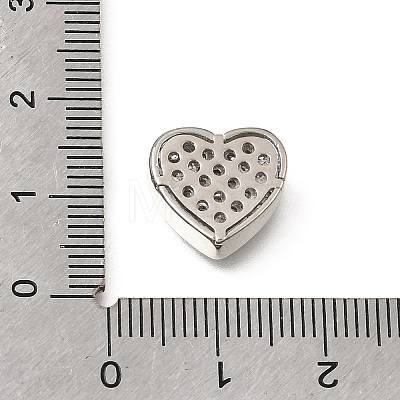 Valentine's Day Brass Micro Pave Clear Cubic Zirconia Beads KK-K427-30P-1