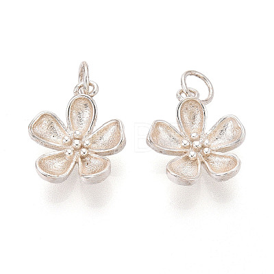 925 Sterling Silver Flower Charms STER-T009-03S-1