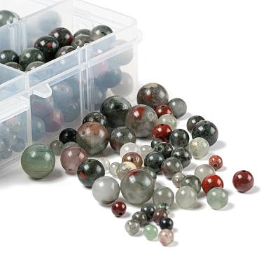 340Pcs 4 Sizes Natural African Bloodstone Beads G-LS0001-32-1