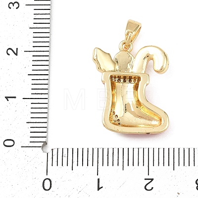 Christmas Brass Micro Pave Cubic Zirconia Pendants KK-K413-01C-G-1