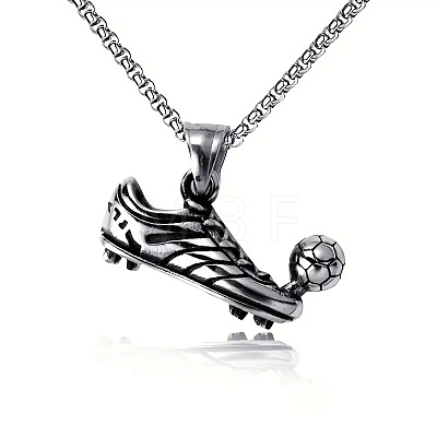 Football Soccer Shoe 667 Stainless Steel Pendant Necklaces for Men FS-WG4A7BD-01-1