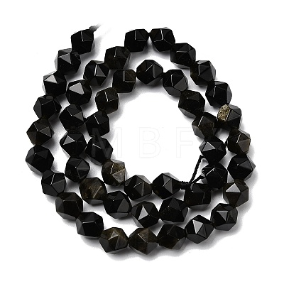 Natural Golden Sheen Obsidian Beads Strands G-Z119-A10-02-1