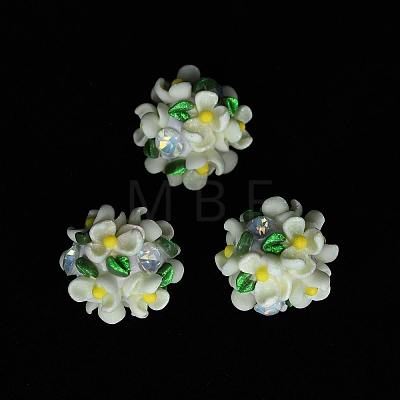 Luminous Polymer Clay Rhinestone Beads CLAY-U002-01B-1