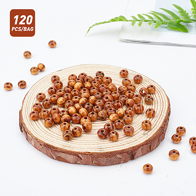 120Pcs Round Natural Wood Beads WOOD-OC0001-84-LF-1