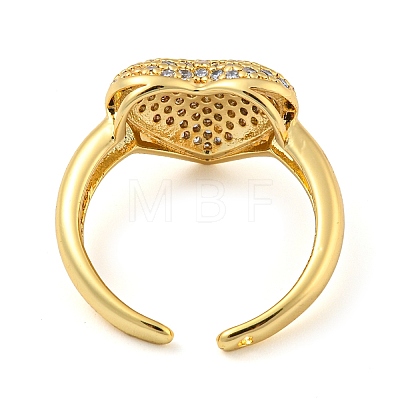 Brass Micro Pave Cubic Zirconia Open Finger Ring RJEW-C069-09G-1