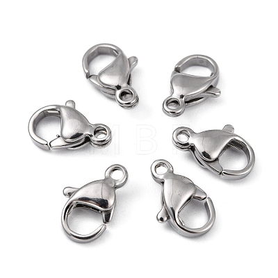 Polished 316 Surgical Stainless Steel Lobster Claw Clasps X-STAS-R072-11A-1