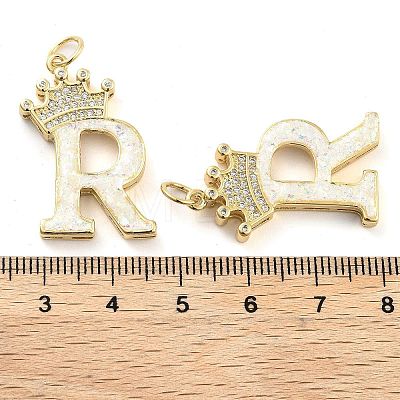 Brass Micro Pave Clear Cubic Zirconia Pendants KK-G498-01R-02-1