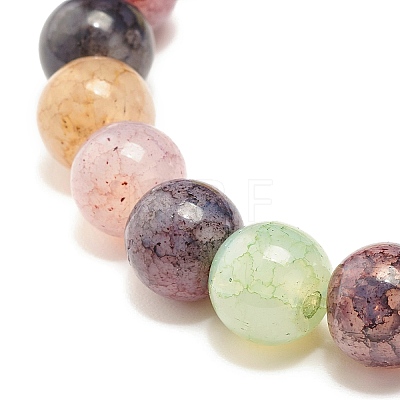 8.5MM Imitation Gemstone Glass Round Beads Stretch Bracelet for Women X-BJEW-JB07415-1