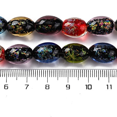 Handmade Dichroic Foil Glass Beads Strands DICH-U001-12J-1