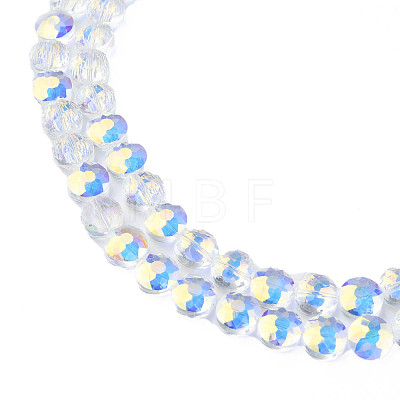 Electroplate Transparent Glass Beads Strands EGLA-N002-38-C01-1