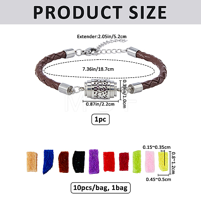 1Pc 304 Stainless Steel Perfume Diffuser Column Link Bracelets BJEW-FG0001-08B-1