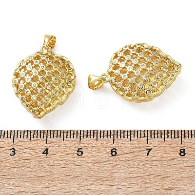 Brass Micro Pave Clear Cubic Zirconia Pendants KK-D221-19G-08-1