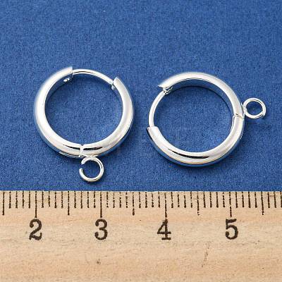 201 Stainless Steel Huggie Hoop Earring Findings STAS-P283-01Z-S-1