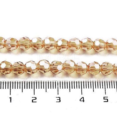 Electroplate Transparent Glass Beads Strands EGLA-A035-T6mm-A17-1