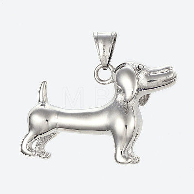 Tarnish Resistant 304 Stainless Steel Puppy Pendants X-STAS-G175-19P-1