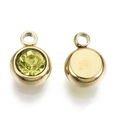 PVD Vacuum Plating 201 Stainless Steel Rhinestone Charms LS-X-STAS-S068-11G-1