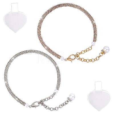 2Bags 2 Colors Rhinestone Anti-Loose High Heel Shoelaces DIY-PH0038-58-1