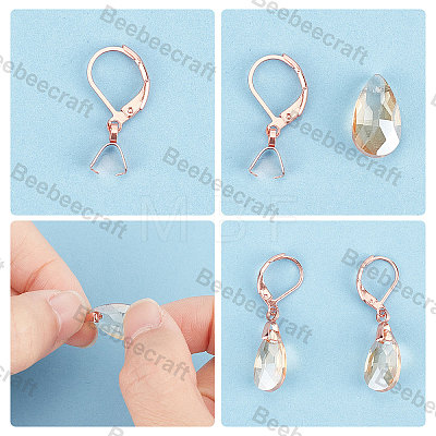 50Pcs 304 Stainless Steel Leverback Earring Findings STAS-BBC0001-51RG-1